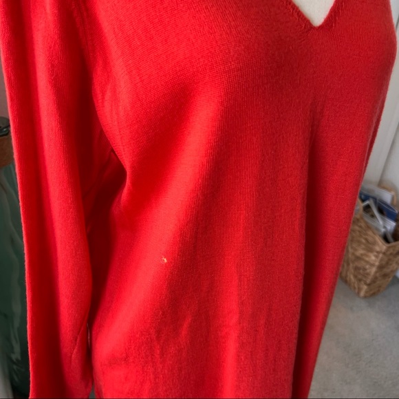 Eileen Fisher Deep Orange Merino Wool Tunic Sweater- Size Large - Picture 6 of 7